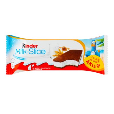 Пирожное бисквитное Kinder Milk Slice с молочной начинкой 28 г. (40084725) VZ000076147F фото