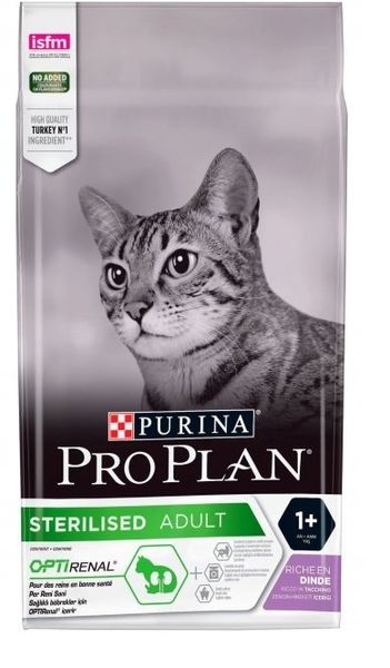 Сухой корм Purina Pro Plan Sterilised для стерилизованных кошек - индейка 10 кг (7613033566547) VZ000069384F фото