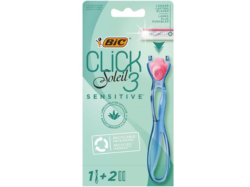 Станок для гоління Bic Miss Soleil Click Sensitive жіночий з 2 змінними картриджами 1 шт (3086123644953) VZВ00293788NF фото