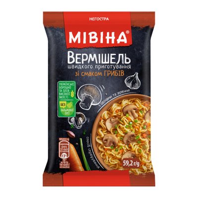 Вермишель со вкусом грибов не острая Мивина 59,2 гр(8445290694003) VZ000076892F фото