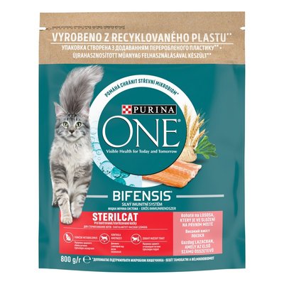 Сухой корм для кошек Purina One Steril Cat Salmon & Wheat 800 г.(7613032756659) VZ000076324F фото