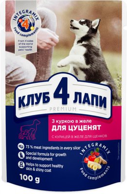 Вологий корм Club 4 PawsPremium для собак Курка в Желе 100г (4820083908897) VZ000028406F фото