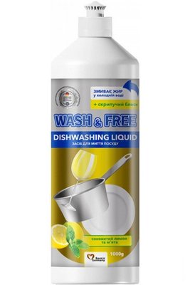 Средство для мытья посуды Wash&Free с экстрактом лимона и мяты 1 л (4260637723093) VZВ00300145NF фото