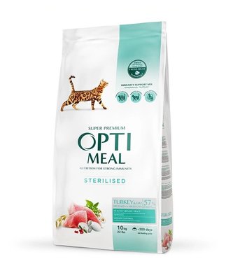 Сухий корм Optimeal для стерилізованих котів зі смаком Індички та Овса 10 кг (4820083905612) VZ000021758F фото