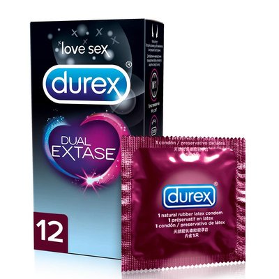 Презервативи латексні з силіконовою змазкою Durex Dual Extase (рельєфні з анестетиком) 12 шт. (5052197053432) VZВ00141697NF фото