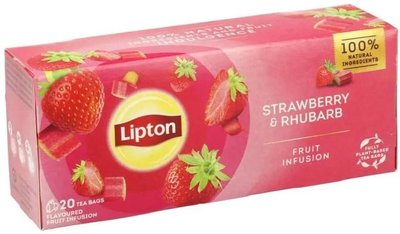 Чай Lipton Strawberry Rhubarb фруктовий 20 пакетиків (8720608014224) VZ000075904F фото