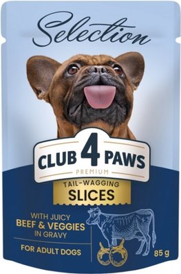 Вологий корм Club 4 Paws Selection Premium для собак малих порід з яловичиною та овочами в соусі 85 г (4820215368063) VZ000074400F фото