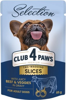 Влажный корм Club 4 Paws Selection Premium для собак малых пород с говядиной и овощами в соусе 85 г (4820215368063) VZ000074400F фото