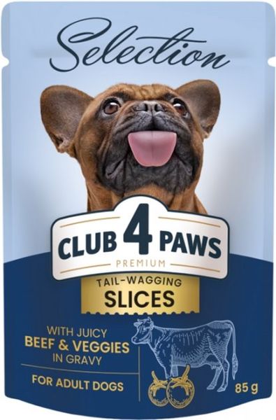 Влажный корм Club 4 Paws Selection Premium для собак малых пород с говядиной и овощами в соусе 85 г (4820215368063) VZ000074400F фото