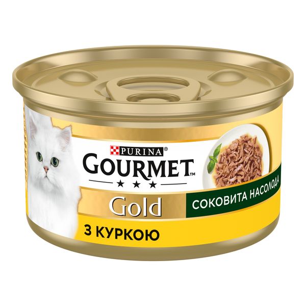 Влажный корм Gourmet Gold Сочное наслаждение С курицей для взрослых кошек 85г (8445290823342) VZ000077632F фото