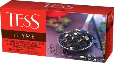 Чай TESS Thyme Чорний з ароматом лимона та чебрецю пакетований 25 x 1.5 г (4823096801698) VZ000025755F фото