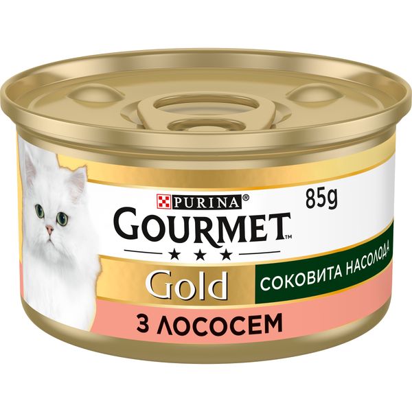 Влажный корм для кошек Purina Gourmet Gold Сочное наслаждение с лососем 85 г (8445290823373) VZ000077633F фото