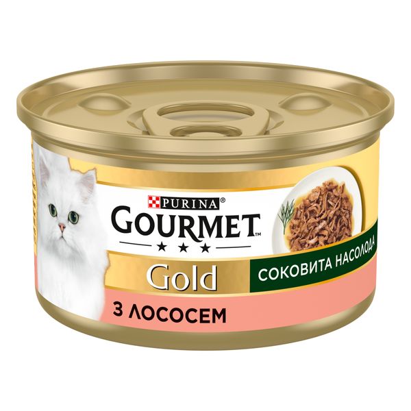 Влажный корм для кошек Purina Gourmet Gold Сочное наслаждение с лососем 85 г (8445290823373) VZ000077633F фото