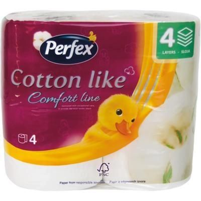 Туалетная бумага Perfex Cotton Like Comfort Line 4 слоя 4 рулона (8606108597934) VZВ00197413NF фото