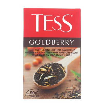 Чай TESS Goldberry Чорний з айвой і обліпихою листовий 90 г (4823096800769) VZ000024021F фото