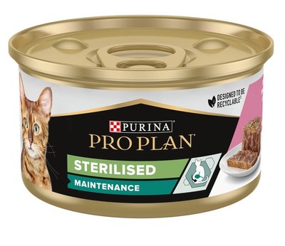 Влажный корм для кошек Purina Pro Plan Sterilised Maintenance кусочки в паштете с тунцем и лососем 85 г ( 8445290173287) VZ000077124F фото