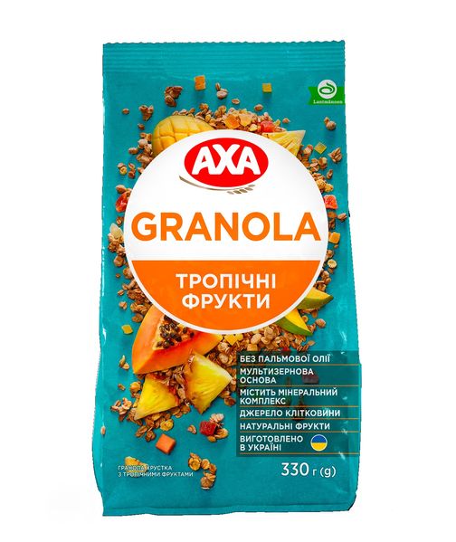 Гранола AXA хрустящая с тропическими фруктами 330 г (4820237692528) VZ000078699F фото