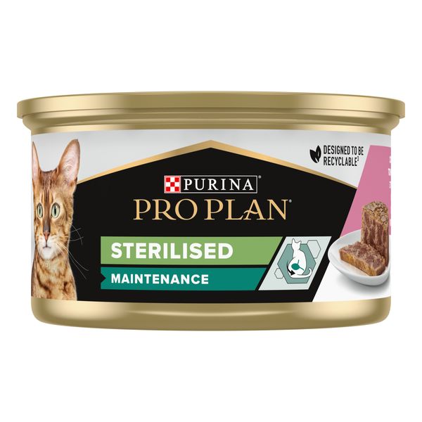 Влажный корм для кошек Purina Pro Plan Sterilised Maintenance кусочки в паштете с тунцем и лососем 85 г ( 8445290173287) VZ000077124F фото