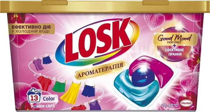 Капсулы для стирки Losk Power Caps Ароматерапия Эфирные масла и аромат Малазийский цветок 13 шт (9000101803112) VZВ00313477NF фото