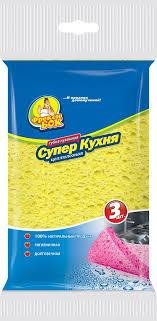 Губка кухонна Фрекен БОК Супер Кухня целюлозна 3 шт (4823071608793) VZВ00154610NF фото