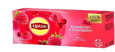 Чай Lipton Raspberry Cranberry фруктовий 20 пакетиків (8720608014071) VZ000075910F фото