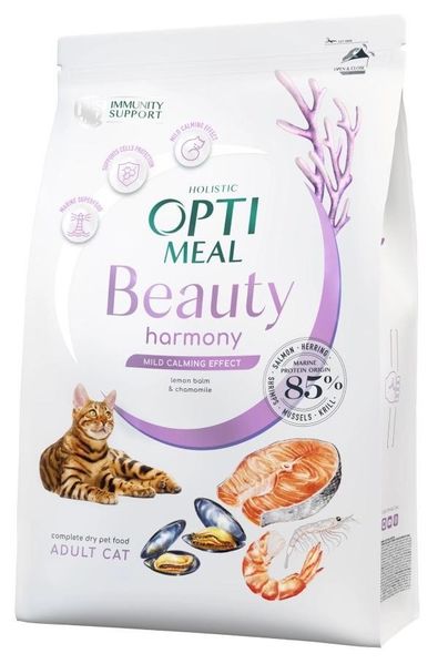 Сухой корм Optimeal Beauty Harmony для кошек на основе морепродуктов 4 кг. (4820215366069) VZ000073685F фото