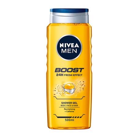 Гель для душа Nivea Men Boost 3в1 для тела лица волос с кофеином 500 мл (4005900830784) VZВ00280128NF фото