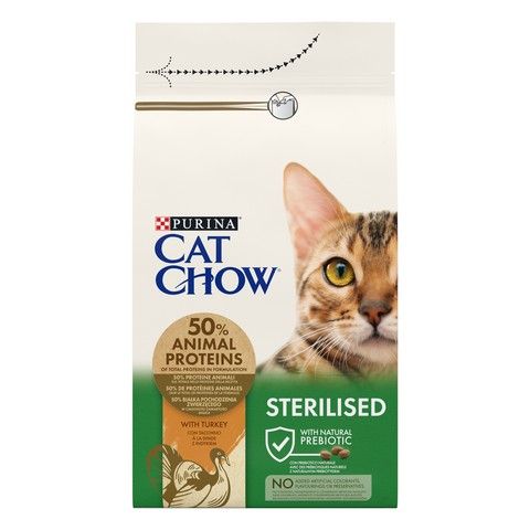 Сухой корм CAT CHOW Sterilised для взрослых кошек после стерилизации, с индейкой 1.5 кг (7613287329516) VZ000071461F фото