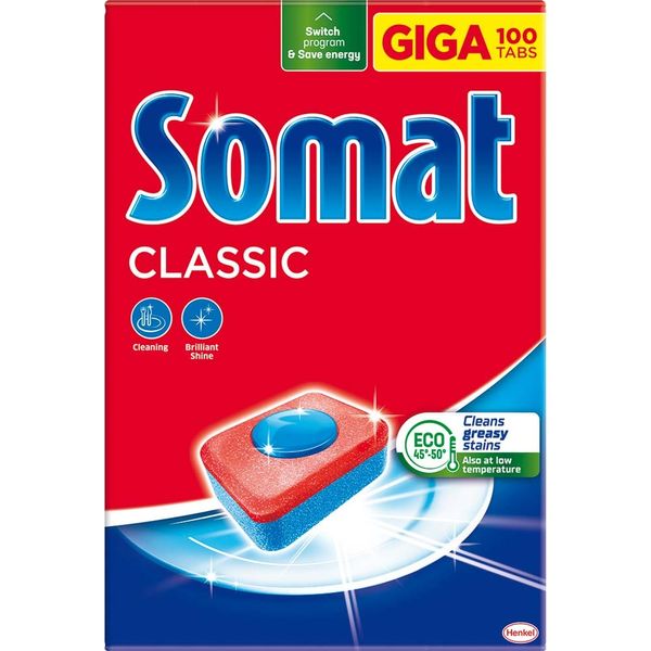 Таблетки для мытья посуды в посудомоечной машине Somat Classic Классик 100 шт (9000101577310) VZВ00305202NF фото