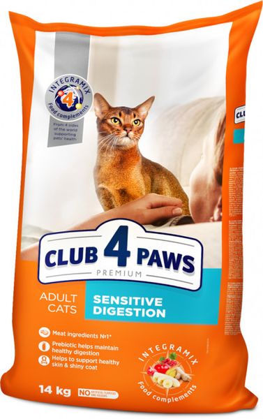 Сухой корм Club 4 Paws Premium для кошек с чувствительным пищеварением 14 кг (4820083909399) VZ000028206F фото