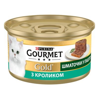 Влажный корм для кошек Purina Gourmet Gold с кроликом, кусочки в паштет 85 г. (7613033706271) VZ000076569F фото