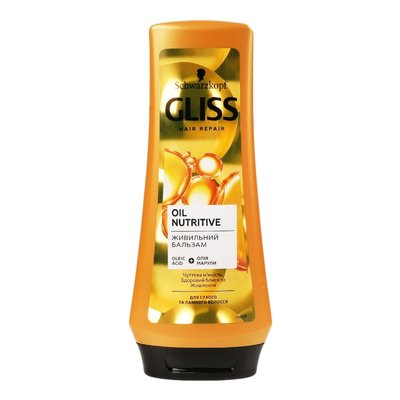 Бальзам Gliss Kur Oil Nutritive для сухих и поврежденных волос 200 мл (9000100398534) VZ2741     NF фото