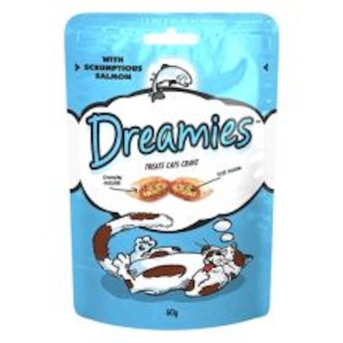 Лакомство Dreamies с лососем для взрослых кошек и котят старше 8 недель 60г. (4008429037962) VZ000073309F фото