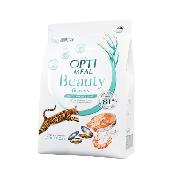 Сухой корм Optimeal Beauty Fitness для кошек на основе морепродуктов 4 кг.(4820215366045) VZ000073686F фото