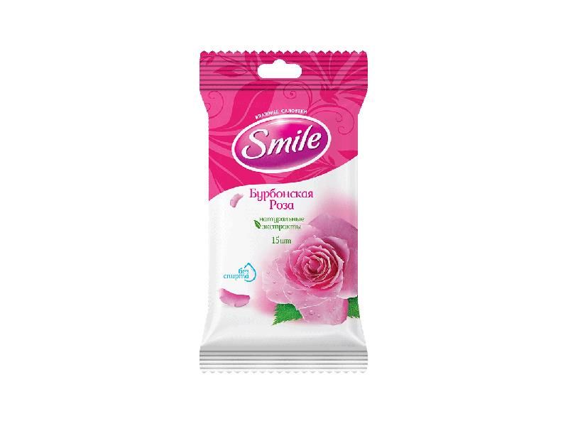 Влажные салфетки Smile Daily Бурбонская роза 15 шт (4820048482219) VZВ00305211NF фото