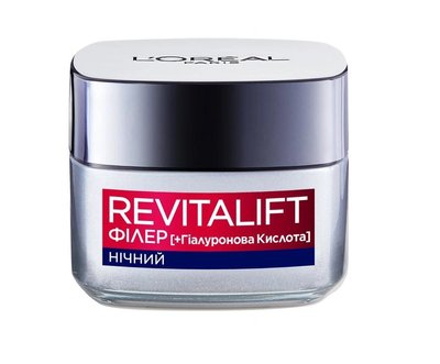 Ночной крем-уход для лица с гиалуроновой кислотой L'Oreal Paris Revitalift Filler Восстановитель объема 50 мл (3600524000325) VZВ00024549NF фото