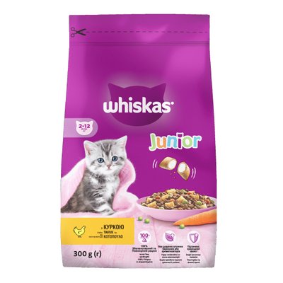 Сухой корм Whiskas junior для котят с курицей 300г (5900951304378) VZ000076221F фото