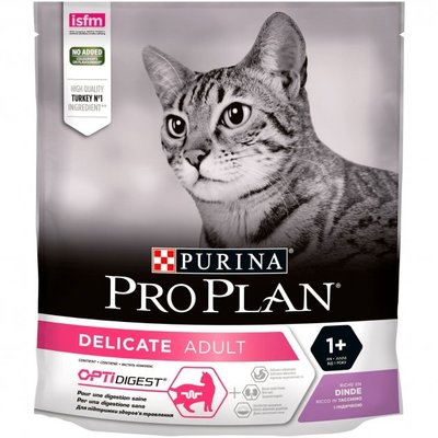 Сухий корм для котів Purina Pro Plan Adult 1+ Delicate Digestion з чутливим травленням, індичка 400 г (7613033568671) VZ000029928F фото