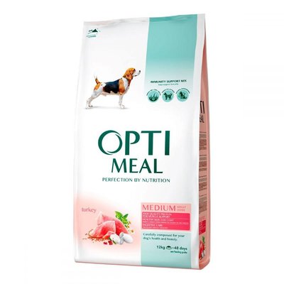 Сухий повнораційний корм Optimeal для собак середніх порід зі смаком індички 1.5 кг (4820083905407) VZ000020788F фото
