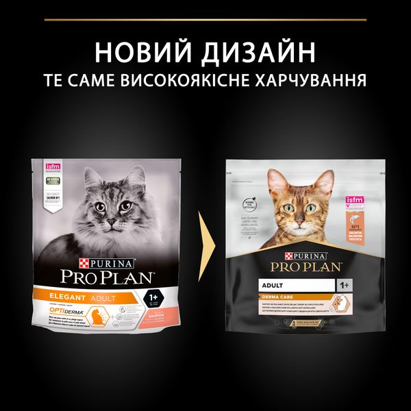 Сухой корм Pro Plan Elegant Adult 1+ для взрослых кошек с чувствительной кожей, с лососем 400 г (7613036544962) VZ000076785F фото