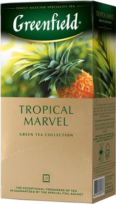 Чай Greenfield Tropical Marvel Зелений пакетований 25 х 2 г (4823096803937) VZ000025972F фото
