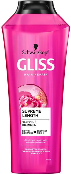 Шампунь Gliss Kur Supreme Length для длинных волос, склонных к повреждениям и жирности 400 мл (4045787436501) VZВ00045958NF фото