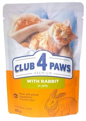 Влажный корм Club 4 Paws Premium для кошек Кролик в желе Премиум 85 г (4820215369008) VZ000075969F фото