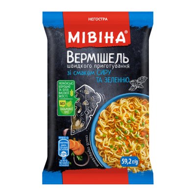 Вермишели Мивина со вкусом сыра и зеленью Неострая 59.2 г (8445290694140) VZ000076999F фото