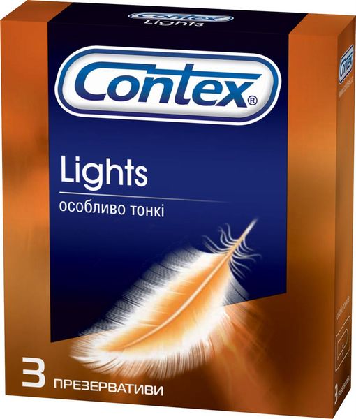 Презервативы латексные с силиконовой смазкой Contex Lights (особенно тонкие) 3 шт.(5060040300114) VZВ00141692NF фото