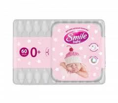 Ватные палочки Smile Baby для детей с ограничителем 60 шт. (4823071613544) VZВ00146789NF фото