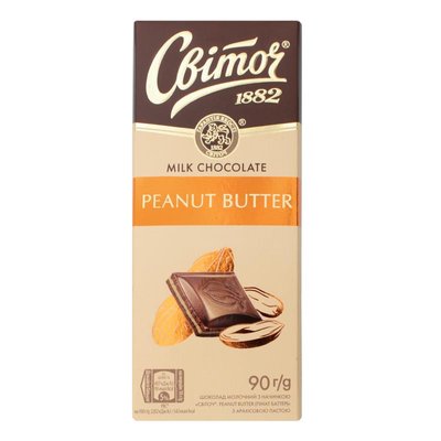 Шоколад Світоч Peanut Butter молочний з арахісовою пастою 90 г (7613039545850) VZ000074267F фото