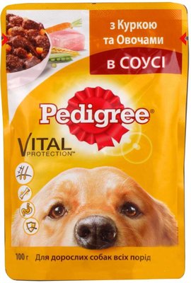 Влажный корм Pedigree для взрослых собак Курица и овощи в соусе 100г (5900951017322) VZ000070740F фото