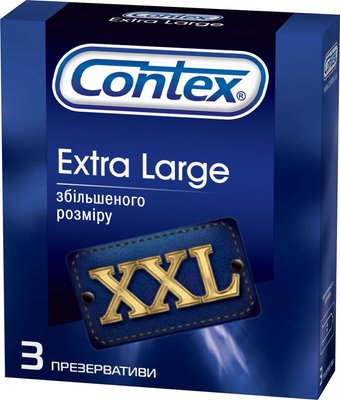 Презервативи латексні з силіконовою змазкою Contex Extra Large (збільшеного розміру) 3 шт.(5060040300077) VZВ00143081NF фото