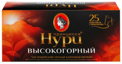 Чай Принцеса Нурі Чорний високогірний пакетований 25 x 2 г (4823096800134) VZ000024198F фото